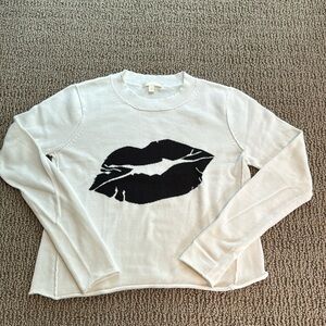 Lisa Todd Kiss Kiss Wool & Cashmere Sweater in White